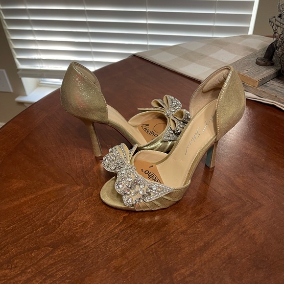 Betsey Johnson Shoes - Betsey Johnson Something Blue LANDN Open-Toe Heels  Rhinestone Bows
